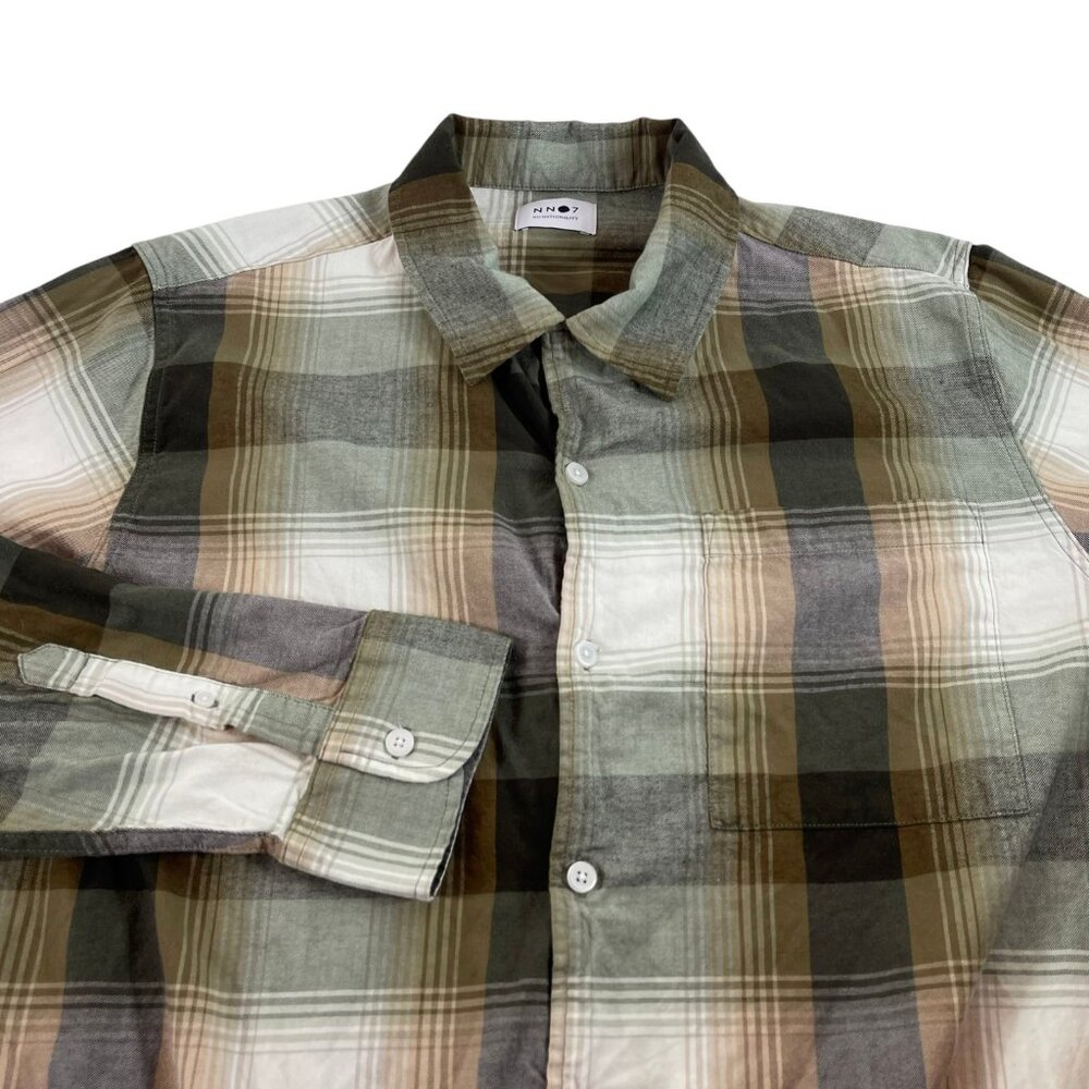 NN07 No Nationality Plaid Button Front Shirt Mens 2XL Checks Cotton Pocket